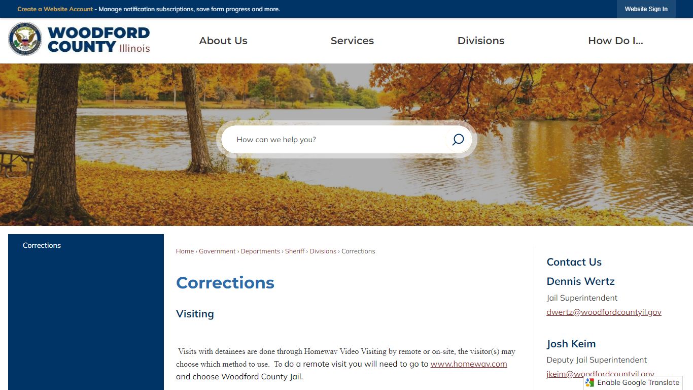 Corrections | Woodford County, IL